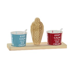 SET VASOS ICE CREAM CERAMICA 30X10X15