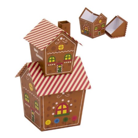 SET 2 CAJAS CASA DE JENGIBRE NAVIDAD